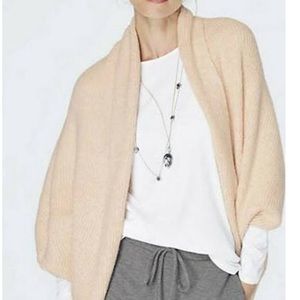 J Jill Sz One Sz Cozy Ribbed Shrug Sweater Powder